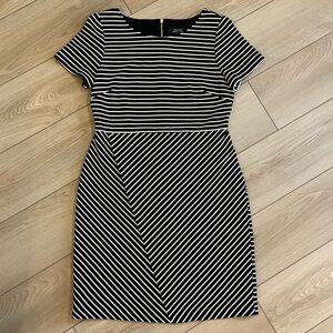 Tahari Arthur S. Levine Black & White Striped Dress
